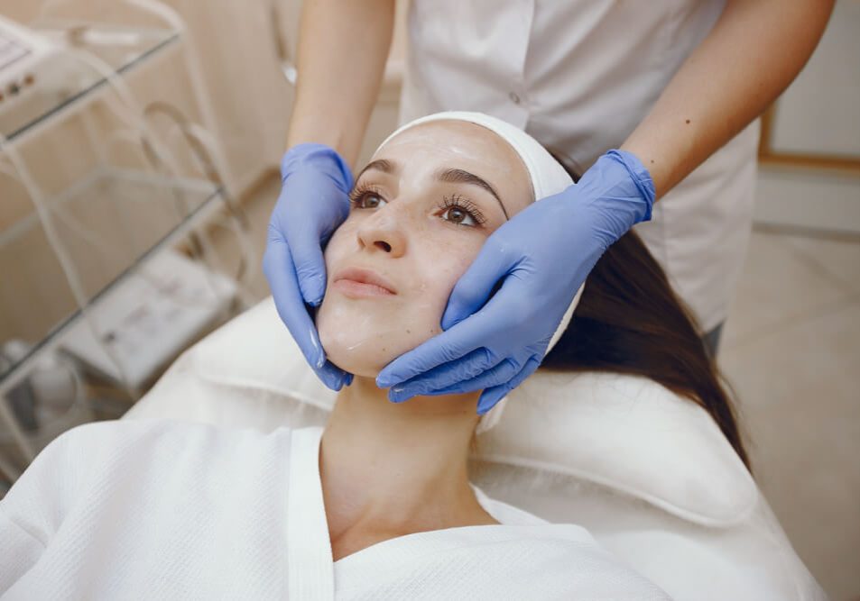 Woman in cosmetology studio